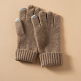 Touchscreen Cashmere Gloves Unisex Ribbed Cashmere Gloves